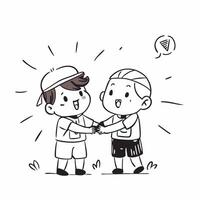 Childhood friends reuniting at a summer camp concept as Childhood friends reuniting blended with a summer camp scene symbolizing the nostalgia and joy of reuniting at a childhood l Dynamics vector