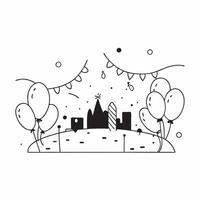 City park with festive string lights concept as A serene city park adorned with festive string lights capturing the essence of celebration perfect for business presentations needin Dynamics vector