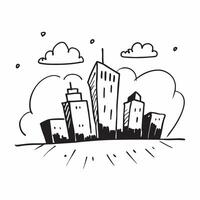 Clear blue sky over a cityscape concept as A bright and clear blue sky over a bustling cityscape symbolizing progress and hard work ideal for business presentations needing a clean Dynamics vector