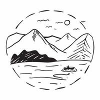 Clear lake with mountains in the background concept as A serene lake with majestic mountains in the background representing the heights of hard work ideal for business presentation Dynamics vector