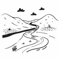 Clear river flowing through a green valley in summer concept as A serene river flowing through a lush green valley under a bright summer sky ideal for business presentations needin Dynamics vector