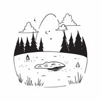 Clear summer sky over a tranquil forest lake concept as A serene forest lake scene under the bright summer sky perfect for business presentations needing a clean and peaceful backg Dynamics vector