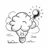 Cloud and Idea Bulb with Innovation Wording concept as A vibrant illustration of a cloud and an idea bulb symbolizing innovation and cloud computing The word Innovation is promine Dynamics vector
