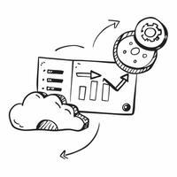 Cloud and Graph with Performance Wording concept as A detailed illustration of a cloud and a graph symbolizing performance and cloud computing The word Performance is prominently Dynamics vector