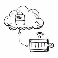 Cloud and Router with Network Wording concept as A detailed illustration of a cloud and a router symbolizing network and cloud computing The word Network is prominently displayed Dynamics vector
