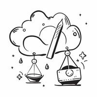 Cloud and Scale with Scalability Wording concept as A vibrant illustration of a cloud and a scale symbolizing scalability and cloud computing The word Scalability is prominently d Dynamics vector