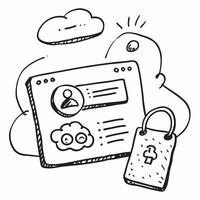 Cloud and User Icon with Access Control Wording concept as A detailed illustration of a cloud and a user icon symbolizing access control and cloud permissions The word Access Cont Dynamics vector