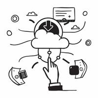 Cloud computing and green technology with eco friendly symbols concept as icon illustration showing cloud computing integrated with green technology featuring eco friendly symbol Dynamics vector