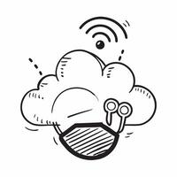 Cloud and Wi Fi Symbol with Connectivity Wording concept as A vibrant illustration of a cloud and a Wi Fi symbol symbolizing connectivity and cloud networking The word Connectivit Dynamics vector
