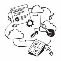 Cloud based application development with coding symbols concept as icon illustration of cloud based application development featuring coding symbols and tools highlighting the ef Dynamics vector