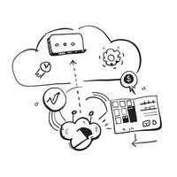 Cloud computing cost management with financial symbols concept as illustration of cloud computing cost management featuring financial symbols such as coins graphs and calcul Dynamics vector