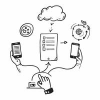 Cloud computing and remote work solutions with connectivity symbols concept as icon illustration of cloud computing and remote work solutions featuring connectivity symbols highl Dynamics vector