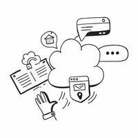 Cloud computing security with shield and lock symbols concept as icons representing cloud computing security with shield and lock symbols highlighting data protection and se Dynamics vector