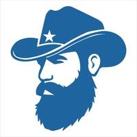 Mustache and Beard Artwork with Red White and Blue vector
