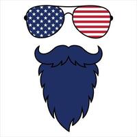 Stylish Mustache and Beard Featuring the American Flag vector