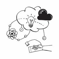 Cloud computing with quantum computing integration and quantum symbols concept as illustration showing cloud computing integrated with quantum computing featuring quantum sy Dynamics vector