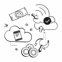 Cloud data backup and recovery with cloud and refresh icons concept as illustration showing cloud data backup and recovery with cloud and refresh icons emphasizing the relia Dynamics vector
