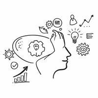 Coach with innovation symbols concept as A coachs profile blended with innovation symbols representing management coaching and fostering innovation Ideal for corporate and busines Dynamics vector