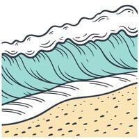 Coastal summer waves seamless pattern with sandy textures and ocean foam for realistic beach visuals concept as Realistic beach wave pattern with sandy textures and ocean foam perf Dynamics vector