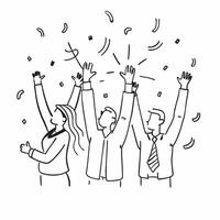 Colleagues celebrating success concept as Colleagues celebrating success blended with confetti imagery symbolizing joy and achievement in the workplace Ideal for corporate and mot Dynamics vector