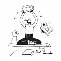 Content creator practicing yoga before starting work concept as A content creator practicing yoga in the morning before starting work emphasizing relaxation and a balanced work rou Dynamics vector