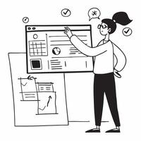 Content strategist planning a social media content calendar concept as A content strategist in a creative office planning a social media content calendar on a whiteboard highlighti Dynamics vector