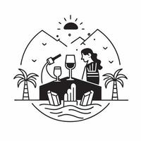 Couple enjoying a romantic dinner on the beach concept as A couple enjoys a romantic dinner on the beach surrounded by candlelight and the sound of waves Perfect for romantic and Dynamics vector