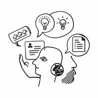 Counselor double exposure with therapy symbols concept as A counselors profile merged with therapy symbols representing counseling responsibility and mental health Perfect for men Dynamics vector
