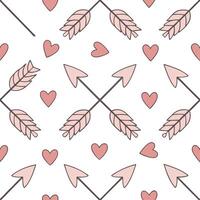 Cupid arrows seamless tile pattern with romantic motifs and soft pastel shades for love themed decor concept as Romantic cupid arrows and soft pastel shades arranged seamlessly for Dynamics vector