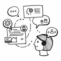 Customer service rep with AI sentiment analysis concept as A customer service representatives profile blended with AI sentiment analysis symbolizing AIs role in understanding and i Dynamics vector