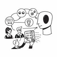 Customer service team with AI voice recognition concept as A customer service teams profile blended with AI voice recognition representing AIs role in enhancing customer service th Dynamics vector