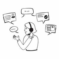Customer support agent with email queries concept as A customer support agents profile blended with email queries symbolizing customer service and communication through emails Per Dynamics vector