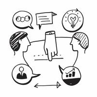 Department head with team interaction concept as A department heads profile blended with team interaction symbolizing guidance and collaboration during a townhall Perfect for corp Dynamics vector