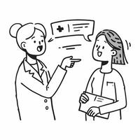 Doctor explaining skincare regimen to a patient concept as A doctor explains a skincare regimen to a patient emphasizing personalized care and treatment Ideal for medical and skin Dynamics vector