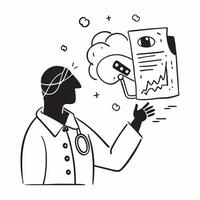 Doctor with AI image recognition concept as A doctors profile blended with AI image recognition representing AIs role in medical imaging and diagnostics Ideal for healthcare and t Dynamics vector