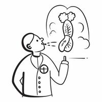 Doctor with lung health infographic concept as A doctors profile blended with a lung health infographic symbolizing the health benefits of not smoking Ideal for healthcare and cha Dynamics vector