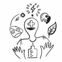 Doctor with green health practices concept as A doctors profile blended with green health practices symbolizing hope and sustainable health solutions Ideal for healthcare and envi Dynamics vector