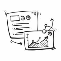 Doodle line icon of a bar chart concept as A doodle line icon of a bar chart symbolizing data performance and business metrics perfect for analytical and business report themed vis Dynamics vector