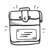 Doodle line icon of a briefcase concept as A simple doodle line icon of a briefcase representing business professionalism and organization ideal for business related visuals and pr Dynamics Set 2 vector