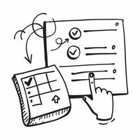 Doodle line icon of a calendar concept as A doodle line icon of a calendar representing scheduling planning and time management ideal for business organization and productivity the Dynamics vector