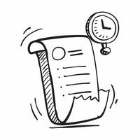 Doodle line icon of a clock concept as A doodle line icon of a clock representing time management scheduling and business productivity ideal for organizational and efficiency theme Dynamics vector