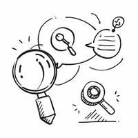 Doodle line icon of a magnifying glass concept as A doodle line icon of a magnifying glass symbolizing search focus and business research perfect for analysis and investigation the Dynamics vector