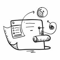 Doodle line icon of a laptop concept as A doodle line icon of a laptop symbolizing technology work and business tools perfect for business and tech themed visuals in Photo Stock C Dynamics vector