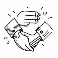 Doodle line icon of a handshake concept as A doodle line icon of a handshake symbolizing agreement partnership and collaboration perfect for business agreements and cooperation the Dynamics vector