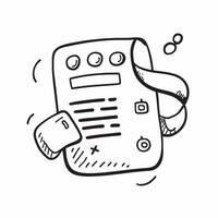 Doodle line icon of a phone concept as A doodle line icon of a phone symbolizing communication contact and business connections ideal for customer service and interaction themed vi Dynamics vector