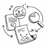 Doodle line icon of a pie chart concept as A doodle line icon of a pie chart representing data analysis statistics and business insights ideal for presentations and reports in Pho Dynamics vector