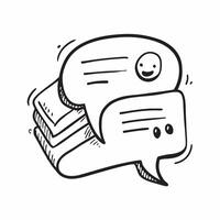 Doodle line icon of a speech bubble concept as A doodle line icon of a speech bubble symbolizing communication discussion and business dialogue perfect for business conversation th Dynamics vector