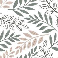 Earthy spring nature seamless pattern with botanical leaves and muted neutral tones for natural balanced decor concept as Balanced earthy spring nature pattern with botanical leave Dynamics vector