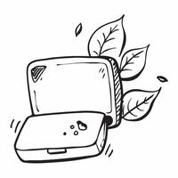 Eco friendly laptop and green leaf concept as An eco friendly laptop paired with a green leaf representing sustainable technology and nature perfect for isolated icon designs on Dynamics vector