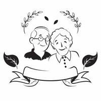 Elderly couples silhouette with autumn leaves concept as An elderly couples silhouette combined with autumn leaves symbolizing the bittersweet nature of farewells and the passage o Dynamics vector